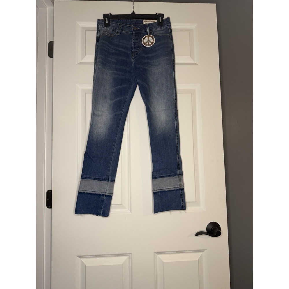 Wishlist Rawhem 5 Button Jeans Contrast Cuff Hem Small Nwt
